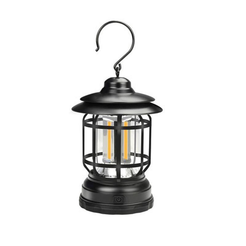 HorizonGlow Vintage Portable Camping Lantern – Rechargeable, Dimmable Warm White LED