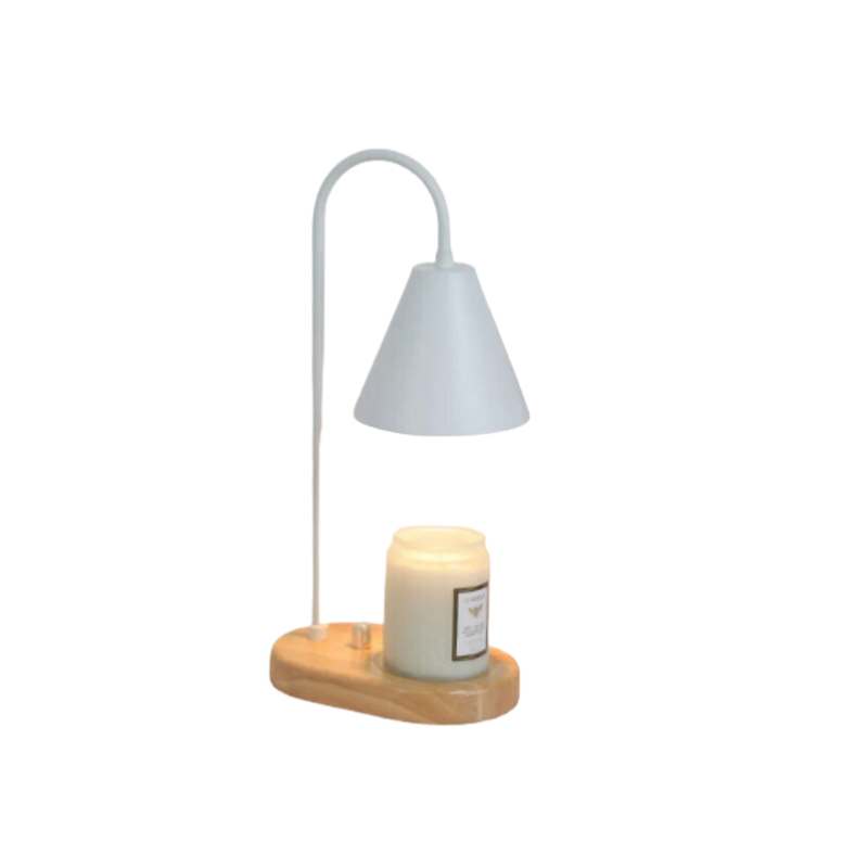 ScentGlow Electric Candle Warmer Lamp, Wax Melt Warmer, Oak Wood & Iron