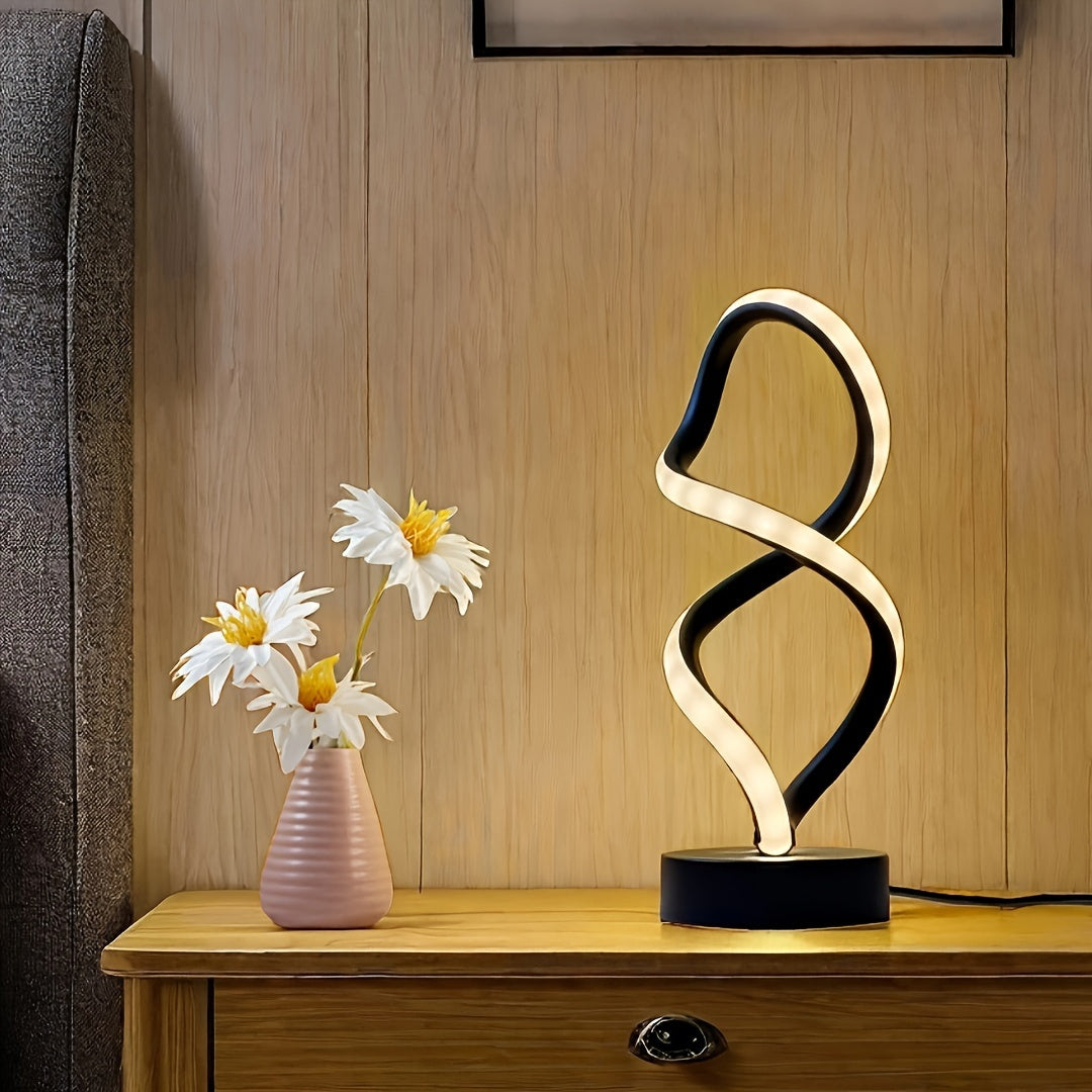 SpiraLux Spiral LED Table Lamp, USB Powered, 3 Color Modes