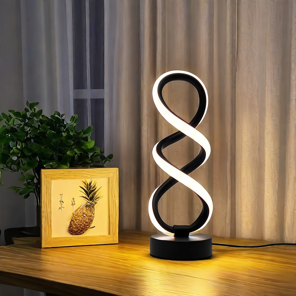 SpiraLux Spiral LED Table Lamp, USB Powered, 3 Color Modes