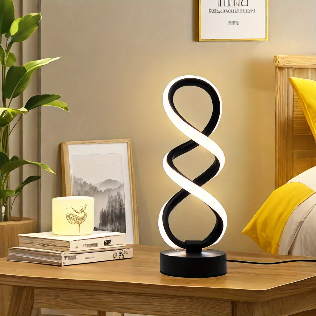 SpiraLux Spiral LED Table Lamp, USB Powered, 3 Color Modes
