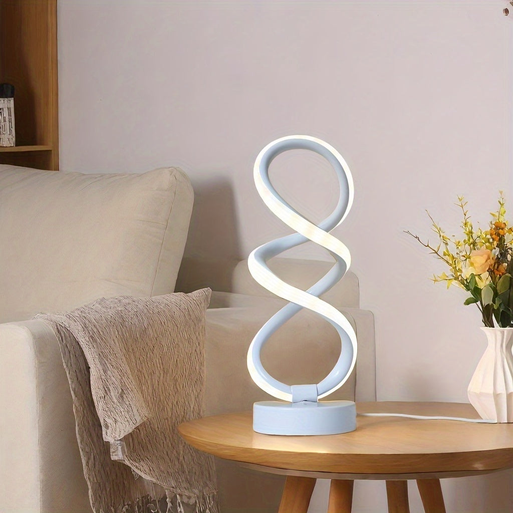 SpiraLux Spiral LED Table Lamp, USB Powered, 3 Color Modes