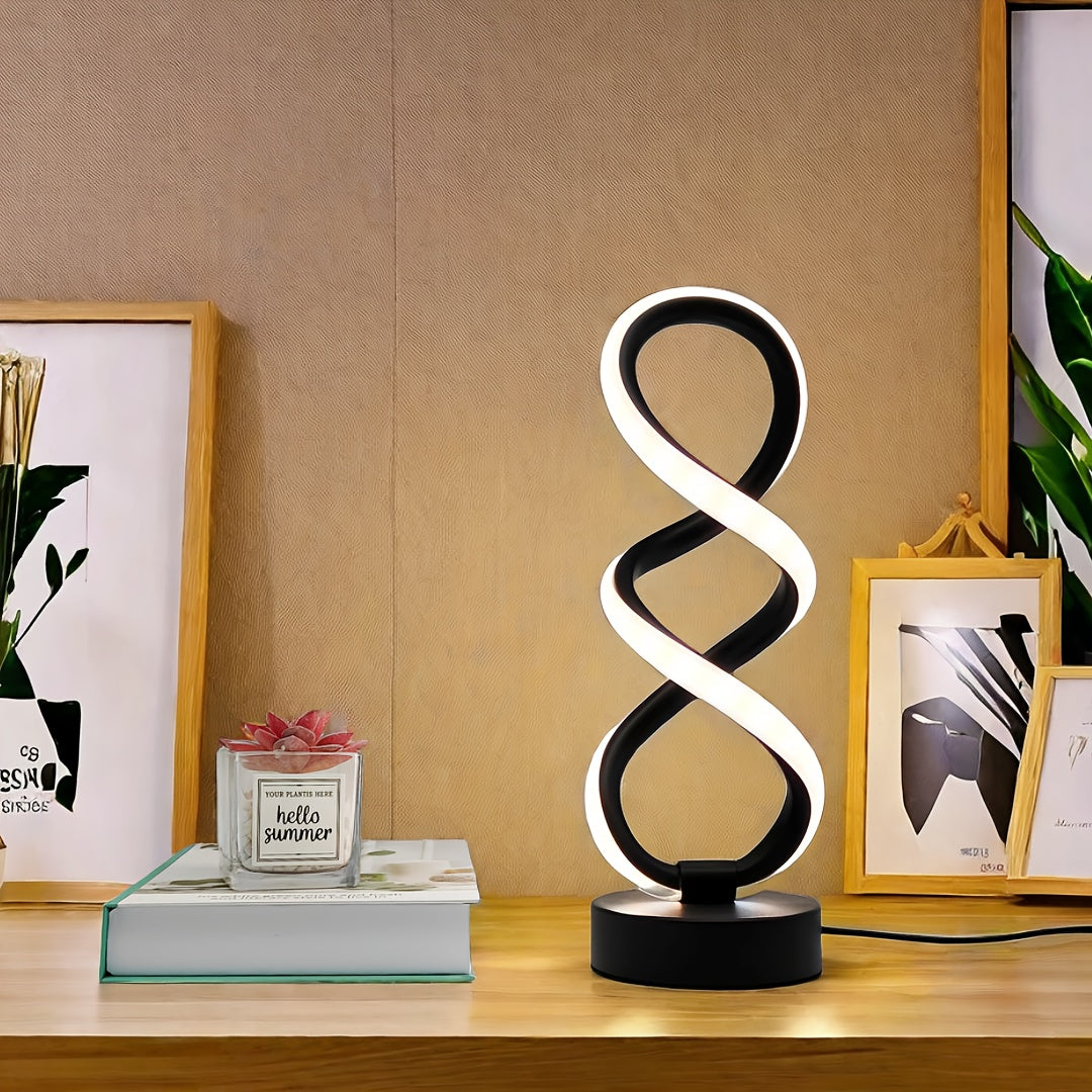 SpiraLux Spiral LED Table Lamp, USB Powered, 3 Color Modes