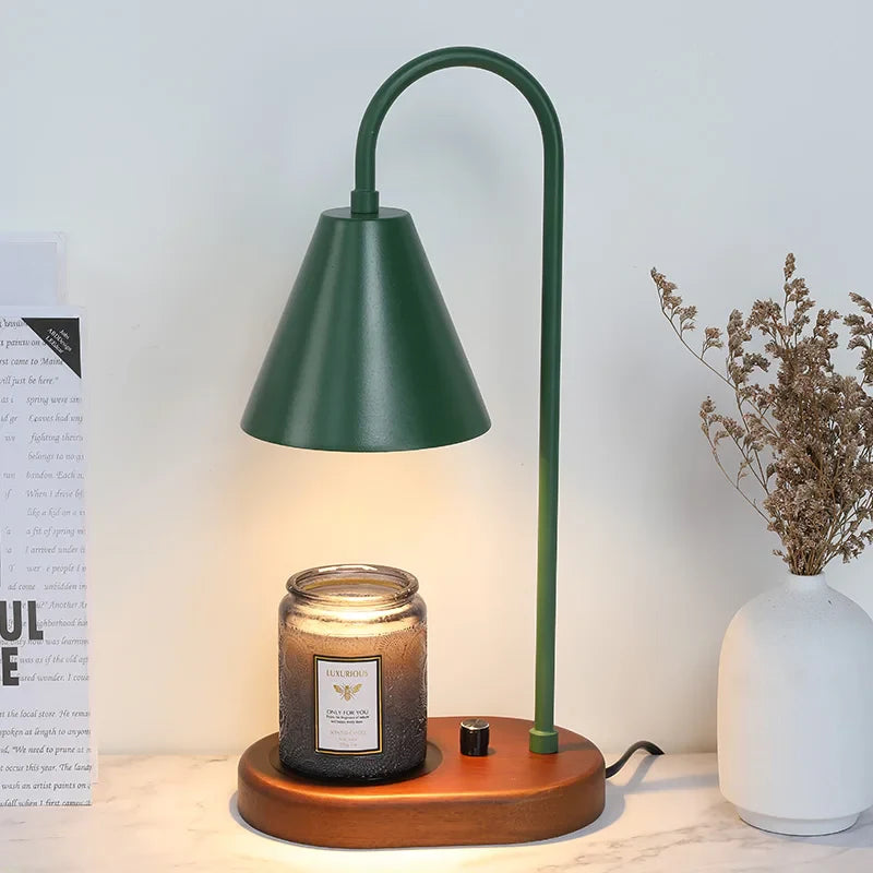 ScentGlow Electric Candle Warmer Lamp, Wax Melt Warmer, Oak Wood & Iron