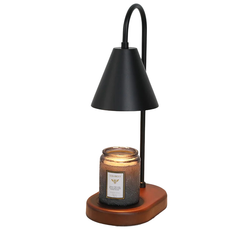 ScentGlow Electric Candle Warmer Lamp, Wax Melt Warmer, Oak Wood & Iron